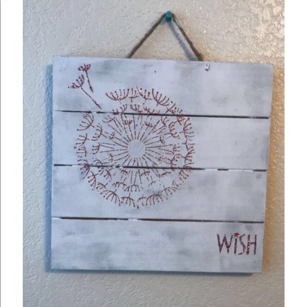 Wish wood wall art